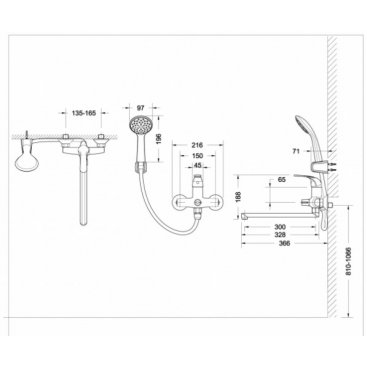 Смеситель для ванны Bravat Fit F6135188CP-LB-RUS