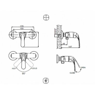 Смеситель для душа Bravat Fit F9135188CP-01-RUS