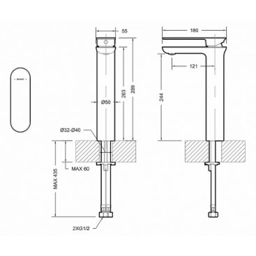 Смеситель для раковины Bravat Gina F165104C-A-ENG