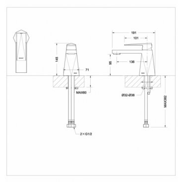 Смеситель для раковины Bravat Iceberg F176110C