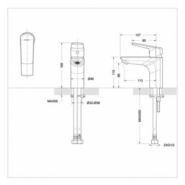 Смеситель для раковины Bravat Loop F1124182CP-RUS