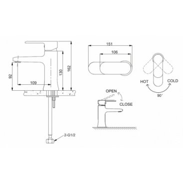 Смеситель для раковины Bravat Opal F1125183CP-RUS