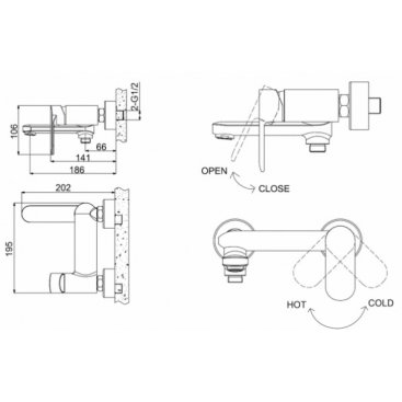 Смеситель для ванны Bravat Opal F6125183CP-01-RUS