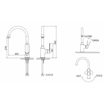 Смеситель для кухни Bravat Opal F7125183CP-RUS