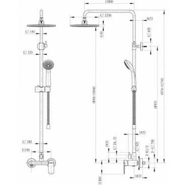 Душевая колонна Bravat Opal R F9125183CP-A2-RUS