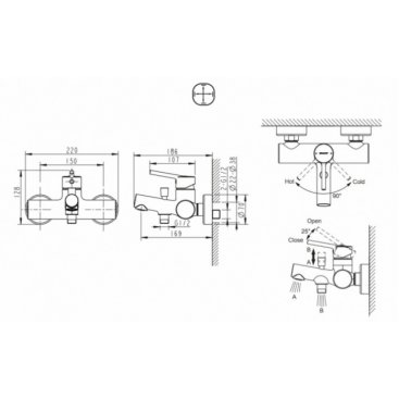 Смеситель для ванны Bravat Palace F6172217CP-01-RUS