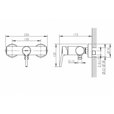 Смеситель для душа Bravat Palace F9172217CP-01-RUS