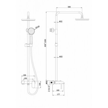 Душевая колонна Bravat Pure F6335369CP-A-RUS