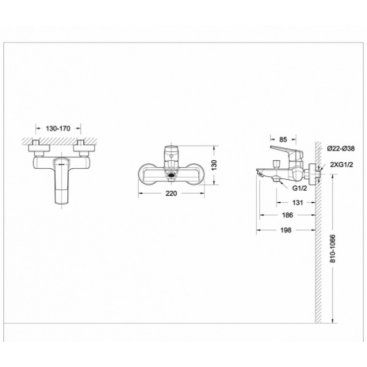 Смеситель для ванны Bravat Real F6121179CP-01