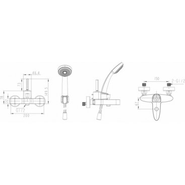 Смеситель для ванны Bravat Spring F679113C-B