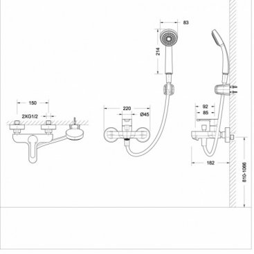 Смеситель для ванны Bravat Stream F63783C-B