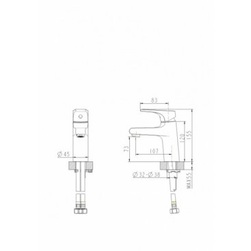 Смеситель для раковины Bravat Vega F1119177CP