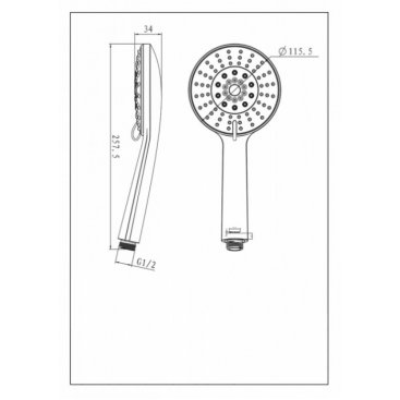 Ручной душ Bravat Waterfall P70139CP-2-RUS