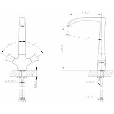 Смеситель для кухни Bravat Whirlpool F778112C