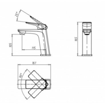 Смеситель для раковины Bravat Frey F1368401CP-ENG