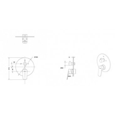 Смеситель для душа Bravat Rhein PB8429564CP-3-ENG