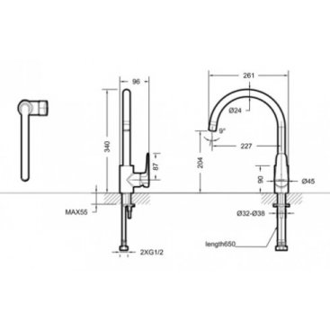 Смеситель для кухни Bravat Source F7173218CP-ENG