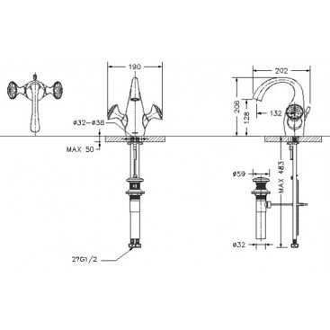 Смеситель для раковины Bravat Swan F14287C-ENG