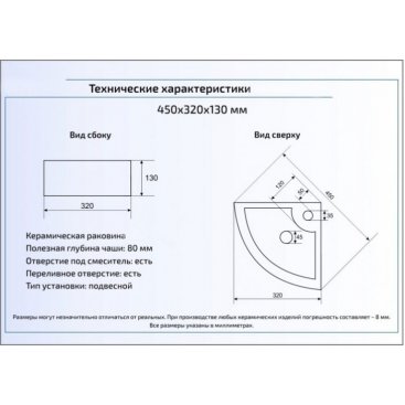 Раковина Ceramalux 9067В