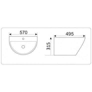 Раковина Ceramalux NB 165