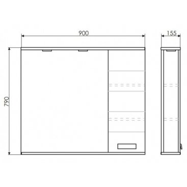 Зеркало со шкафчиком Comforty Модена M90