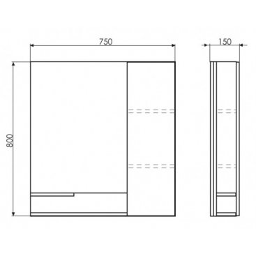 Зеркало со шкафчиком Comforty Верона 75