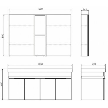 Мебель для ванной Comforty Дуэт 125