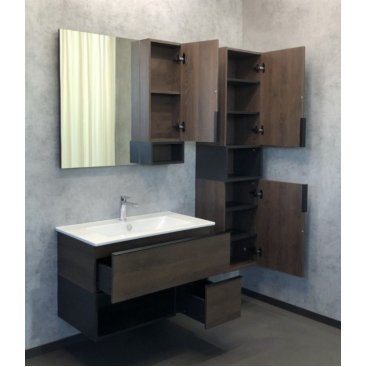Мебель для ванной Comforty Франкфурт 90 дуб шоколадно-коричневый