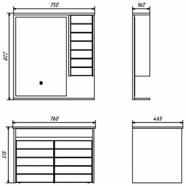 Мебель для ванной Comforty Кемер 75