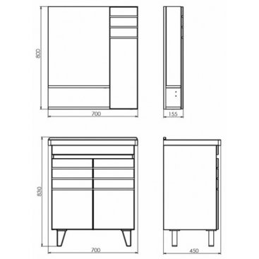 Мебель для ванной Comforty Нарва 70