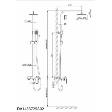 Душевая стойка D&K Berlin.Technische DA1433725A02