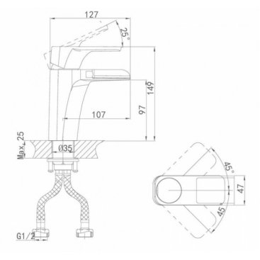 Смеситель для раковины D&K Freie DA1432801