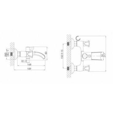 Смеситель для ванны D&K Grimm DA1383501