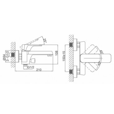 Смеситель для ванны D&K Kunste DA1433213