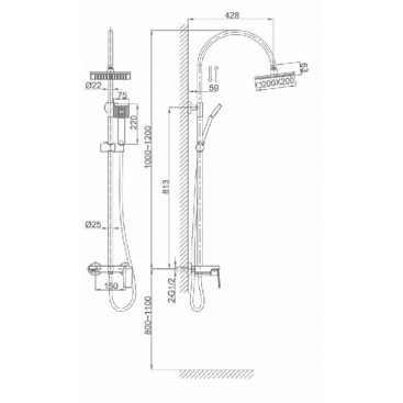 Душевая стойка D&K Lessing DA1323701C05