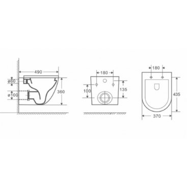 Унитаз подвесной D&K Matrix DT1396016