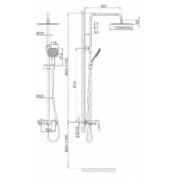 Душевая стойка D&K Reisling DA1273701B03