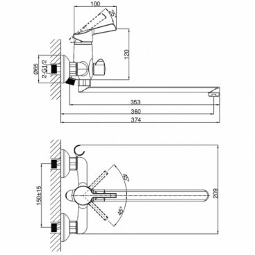 Смеситель для ванны D&K Schiller DA1463301