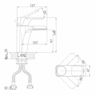 Смеситель для раковины D&K Technische DA1432815