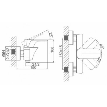 Смеситель для душа D&K Technische DA1433115