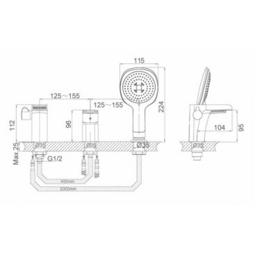 Смеситель на борт ванны D&K Technische DA1434215