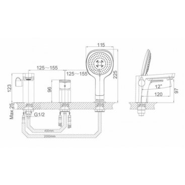 Смеситель на борт ванны D&K Technische DA1434915