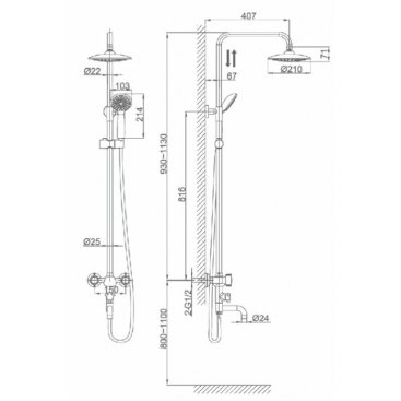 Душевая стойка D&K Torhall DA1414741B09