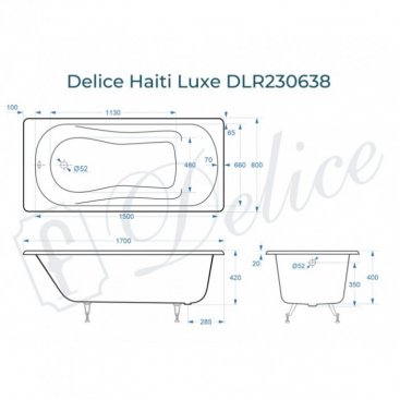 Ванна Delice Haiti Luxe 170x80