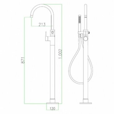 Смеситель для ванны Fiore Xenon 44 CR 5145