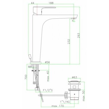 Смеситель для раковины Fiore Kera 88 NN 5517