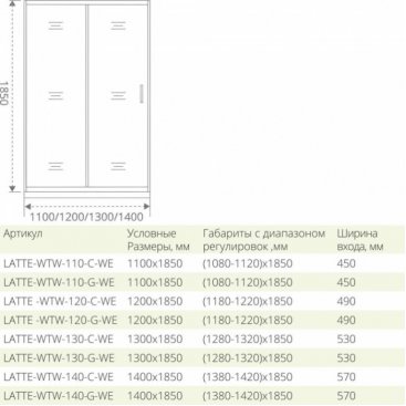 Душевой угол Good Door Latte WTW-TD+SP 150x90 см