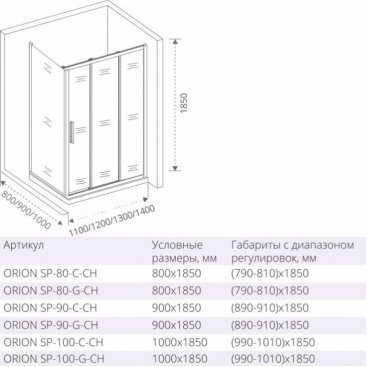 Душевой угол Good Door Orion WTW-PD+SP 90x90 см