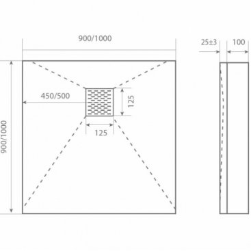 Поддон из литьевого мрамора Good Door Essentia 90x90 см белый