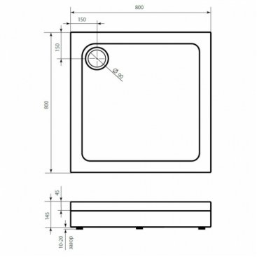 Душевой поддон Good Door Форум 80x80 см